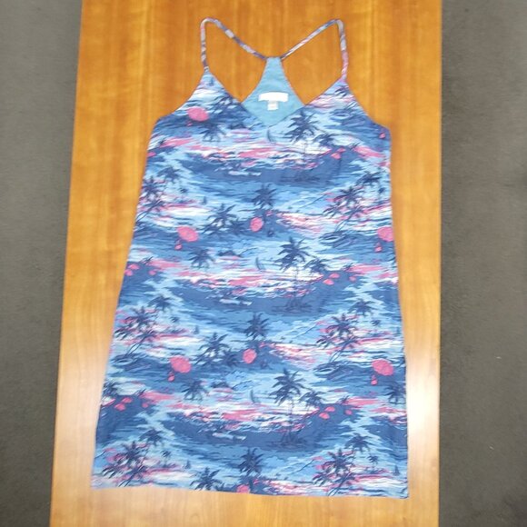 J. Crew Linen Blend Hawaiian Sunset Carrie Shift Mini Sun Dress - Size 4 - Picture 5 of 11